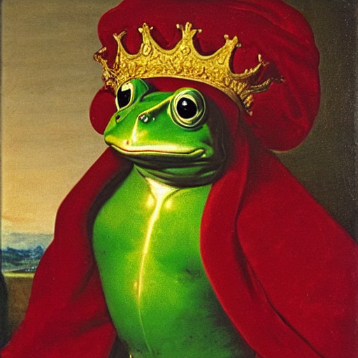 Frog wearing a crown