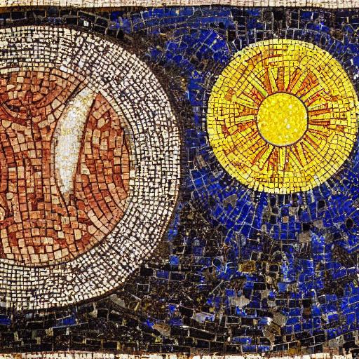 Sun and moon mosaic